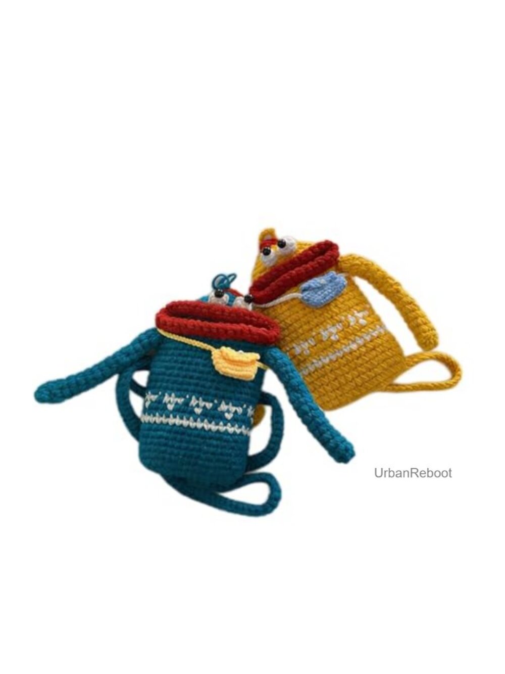 Crochet Crossbody Bag Sausage Mouth Knit Purse Mini Wallet